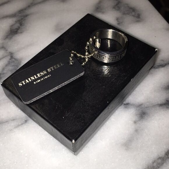 David Sigal stainless steel Greek Key pattern 9.75 - Picture 1 of 1